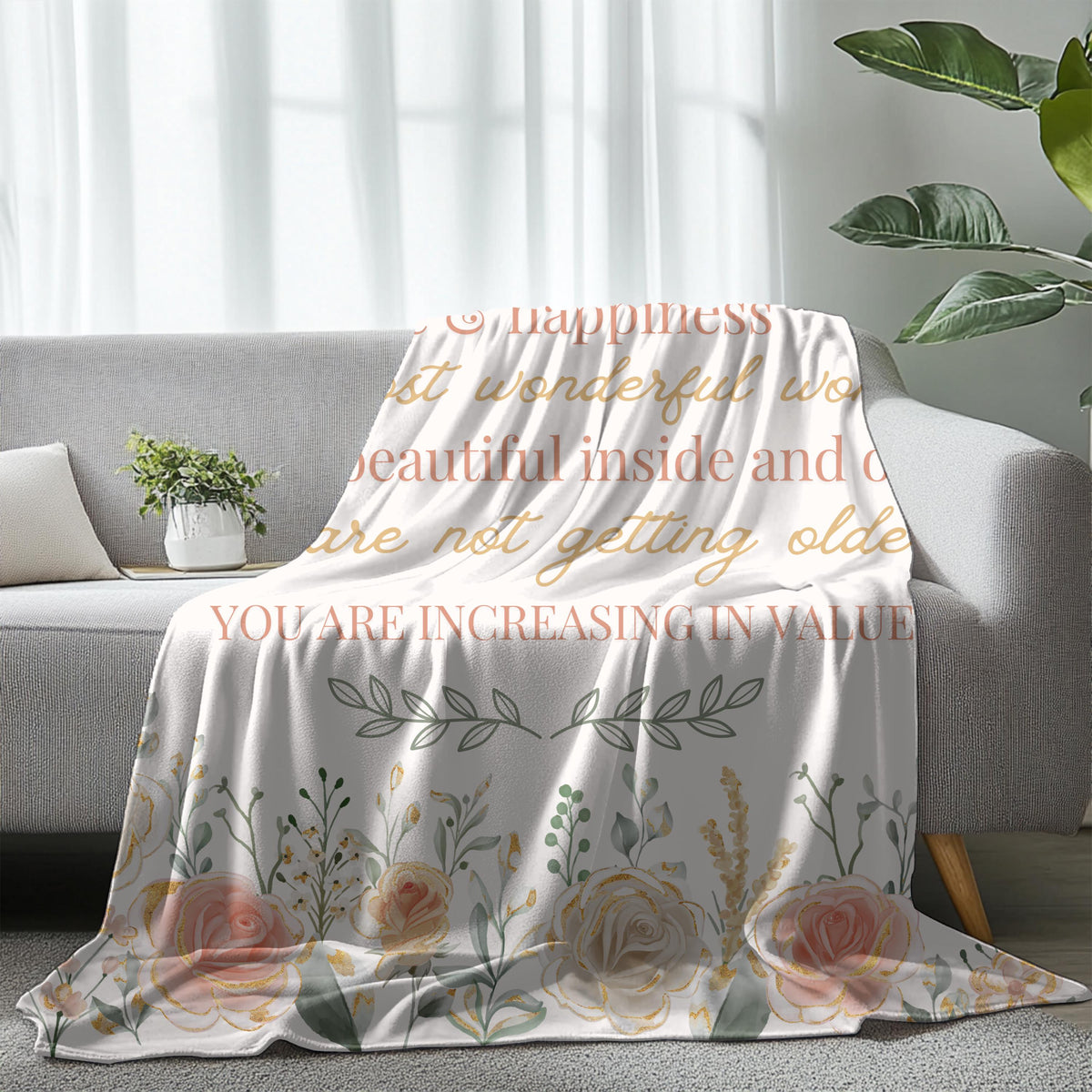Personalized 90th Birthday Blanket: Custom Photo Gift for Grandma