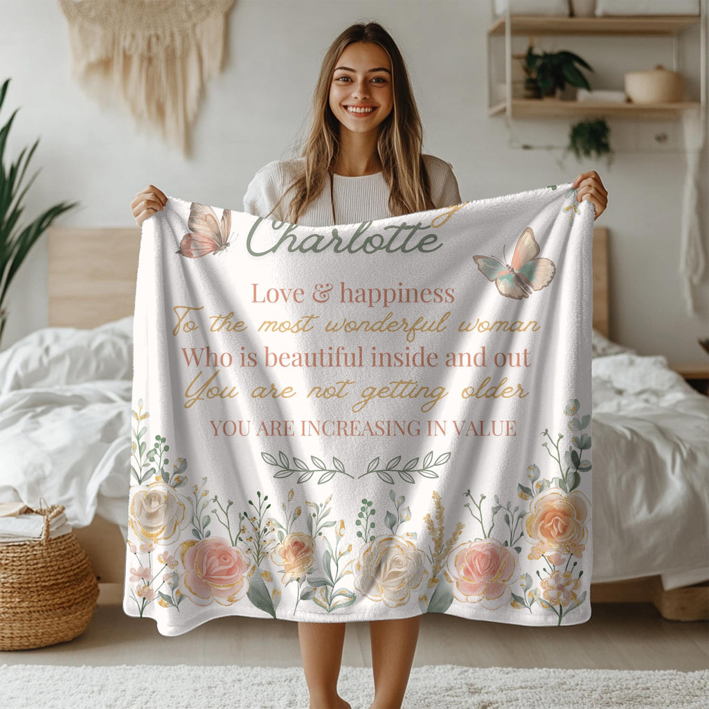 Personalized 90th Birthday Blanket: Custom Photo Gift for Grandma