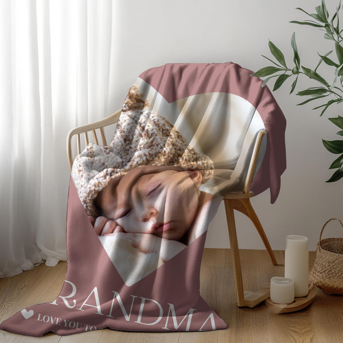 Custom Photo Blanket for Grandma: Personalized Picture Collage Gift