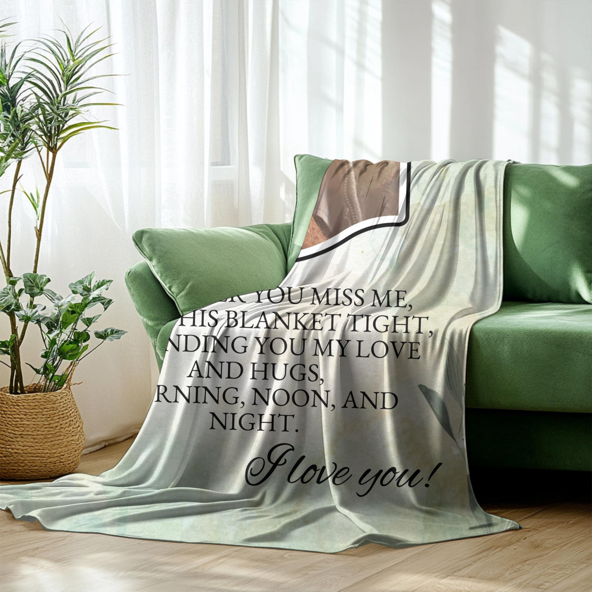 Personalized Memorial Photo Blanket: Sympathy Gift for Loss