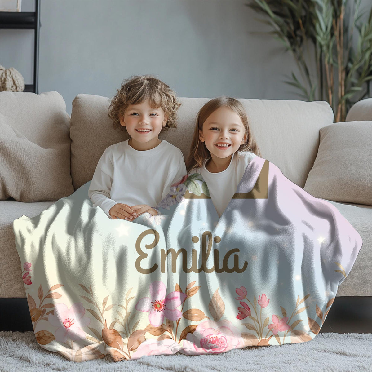 Custom Butterfly Initial Throw Blanket: Personalized Girl Gift