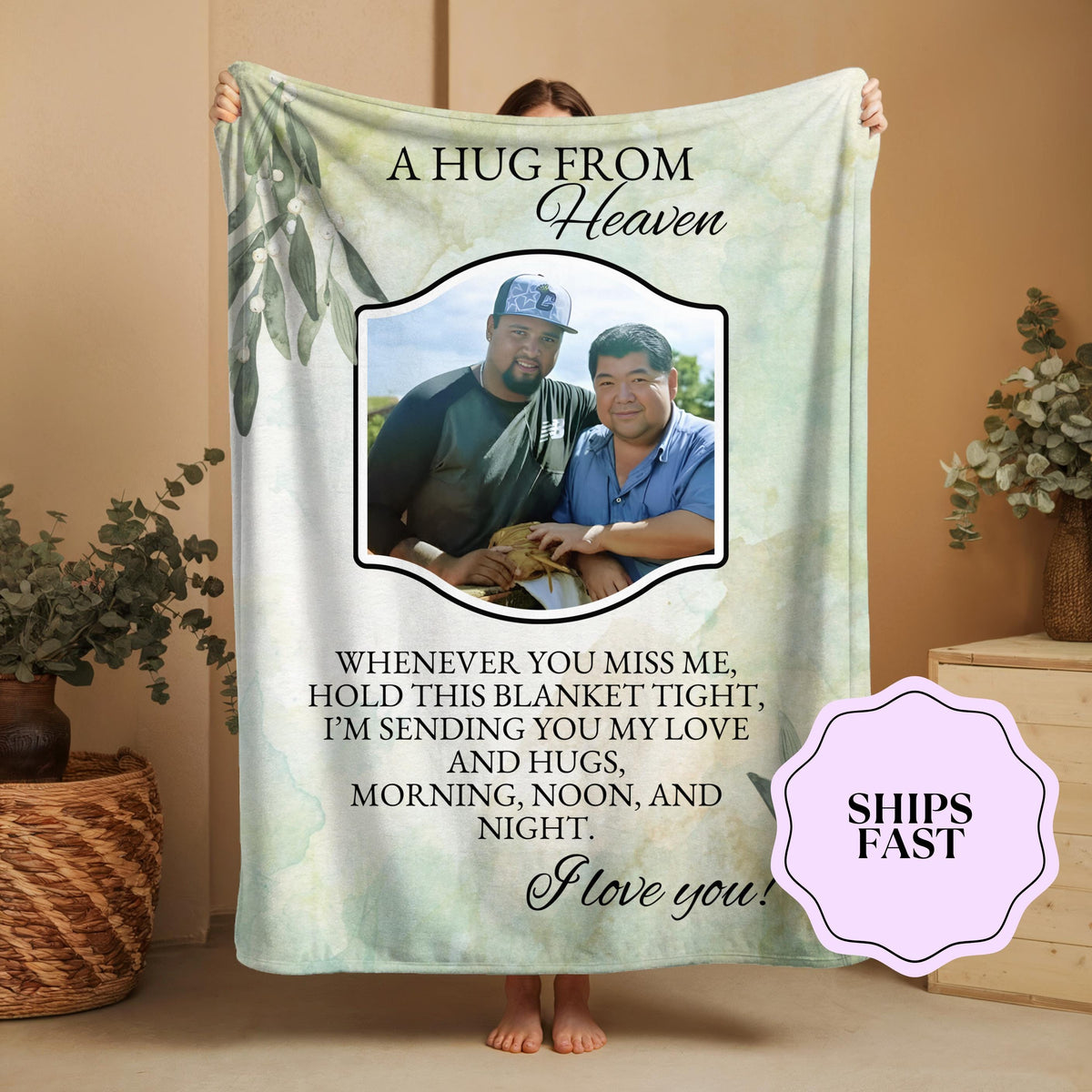 Personalized Memorial Photo Blanket: Sympathy Gift for Loss