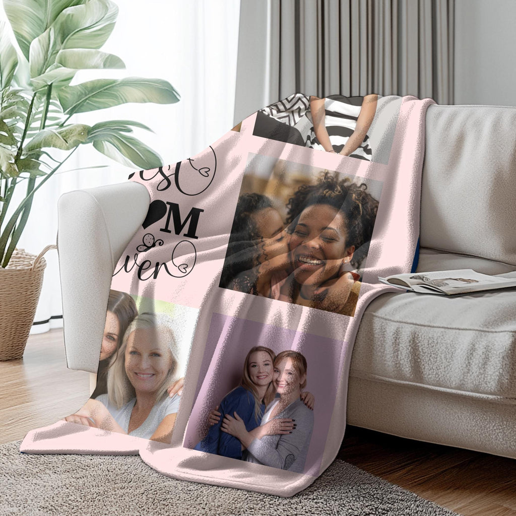 Mom Blanket for Mothers Day from Daughter Son,Custom Photo Blanket Personalized Picture Blankets for Mom Mothers Day Christma