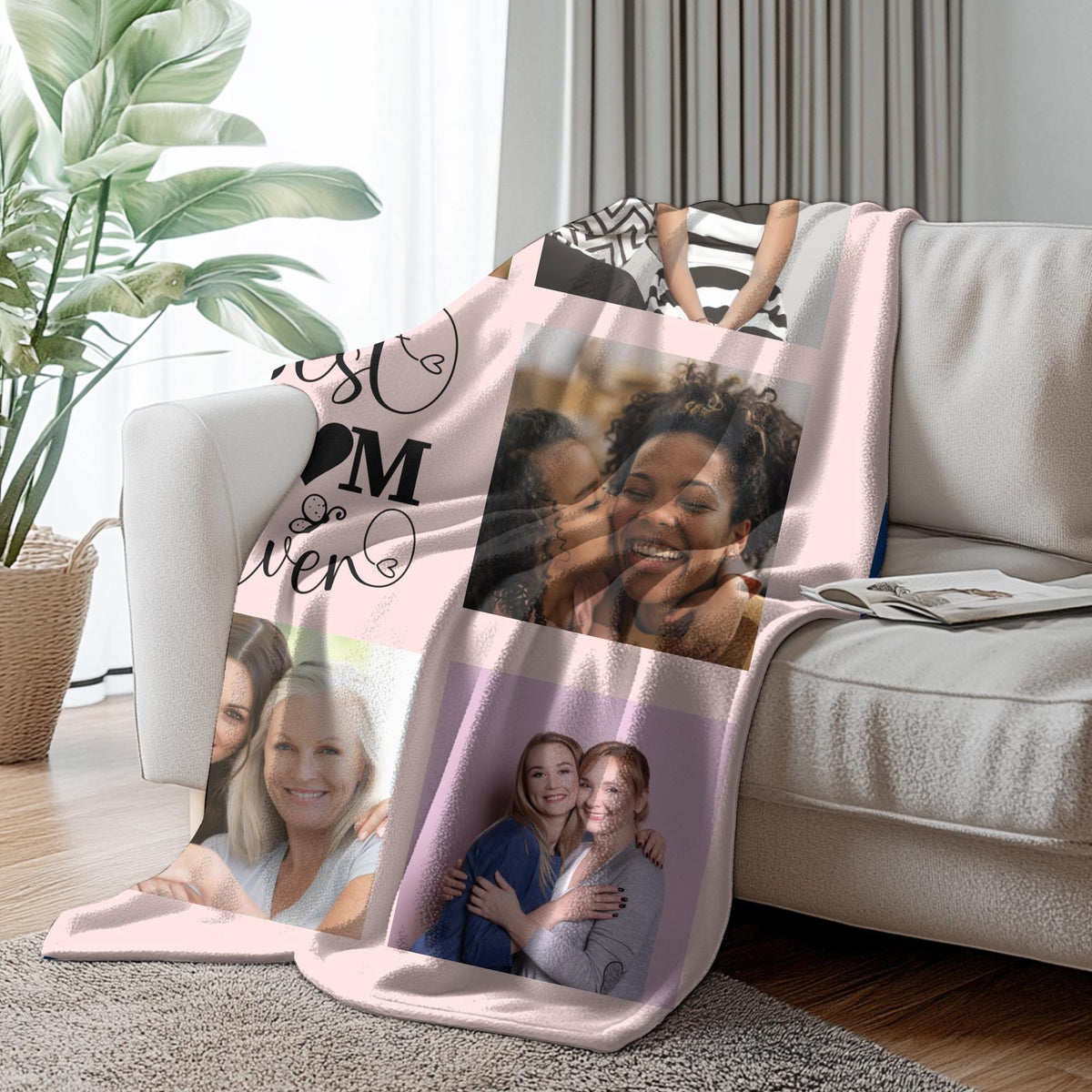 Mom Blanket for Mothers Day from Daughter Son,Custom Photo Blanket Personalized Picture Blankets for Mom Mothers Day Christma