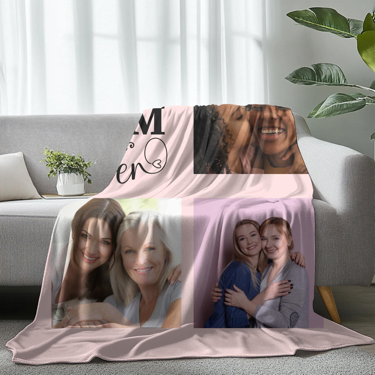 Mom Blanket for Mothers Day from Daughter Son,Custom Photo Blanket Personalized Picture Blankets for Mom Mothers Day Christma