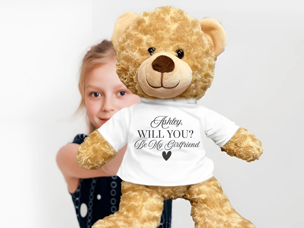 Personalized Teddy Bear Proposal Gift: "Will You Be My Girlfriend?"