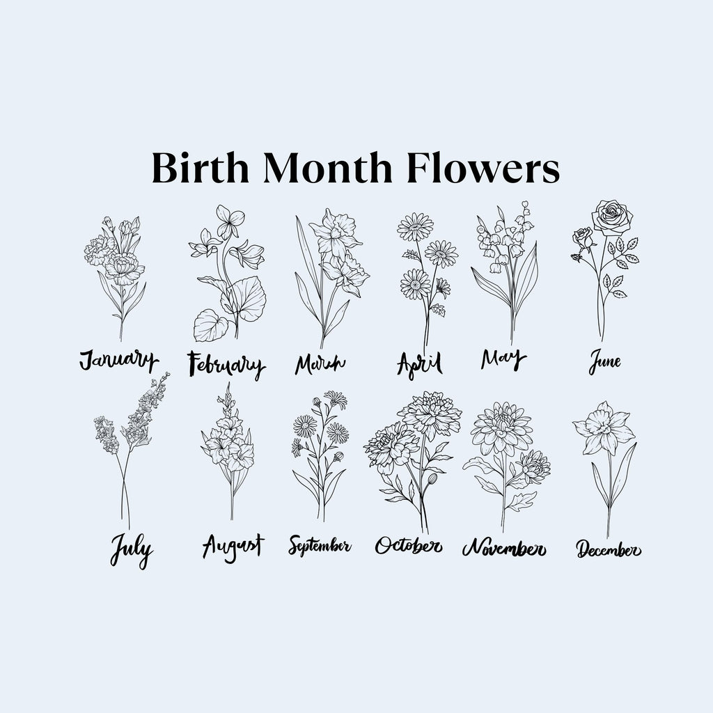 Personalized Carnation Birth Flower Blanket: Custom Name Floral Throw