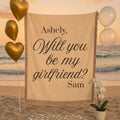 Personalized Proposal Tapestry Blanket: "Will You Be My Girlfriend?" Romantic Gift
