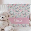 Personalized Baby Blanket: Floral Nursery Decor, Custom Name Gift