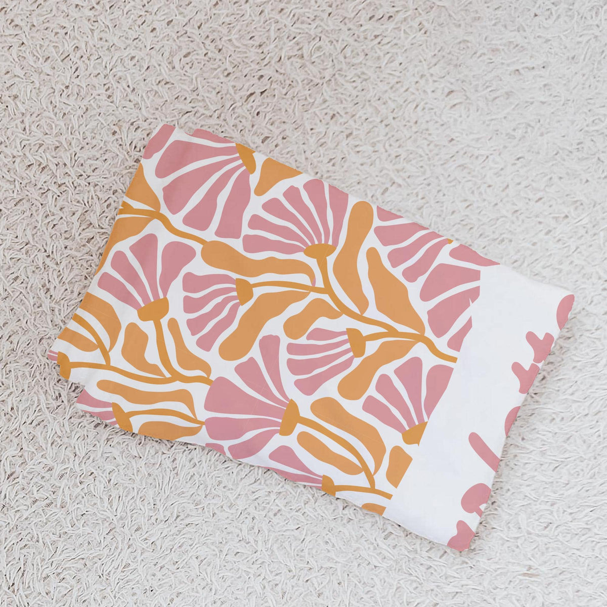 Personalized Baby Blanket: Retro Floral Print, Custom Nursery Decor