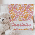 Personalized Baby Blanket: Retro Floral Print, Custom Nursery Decor