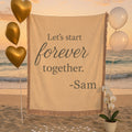 Personalized Proposal Blanket: "Let's Start Forever Together" Woven Cotton Keepsake
