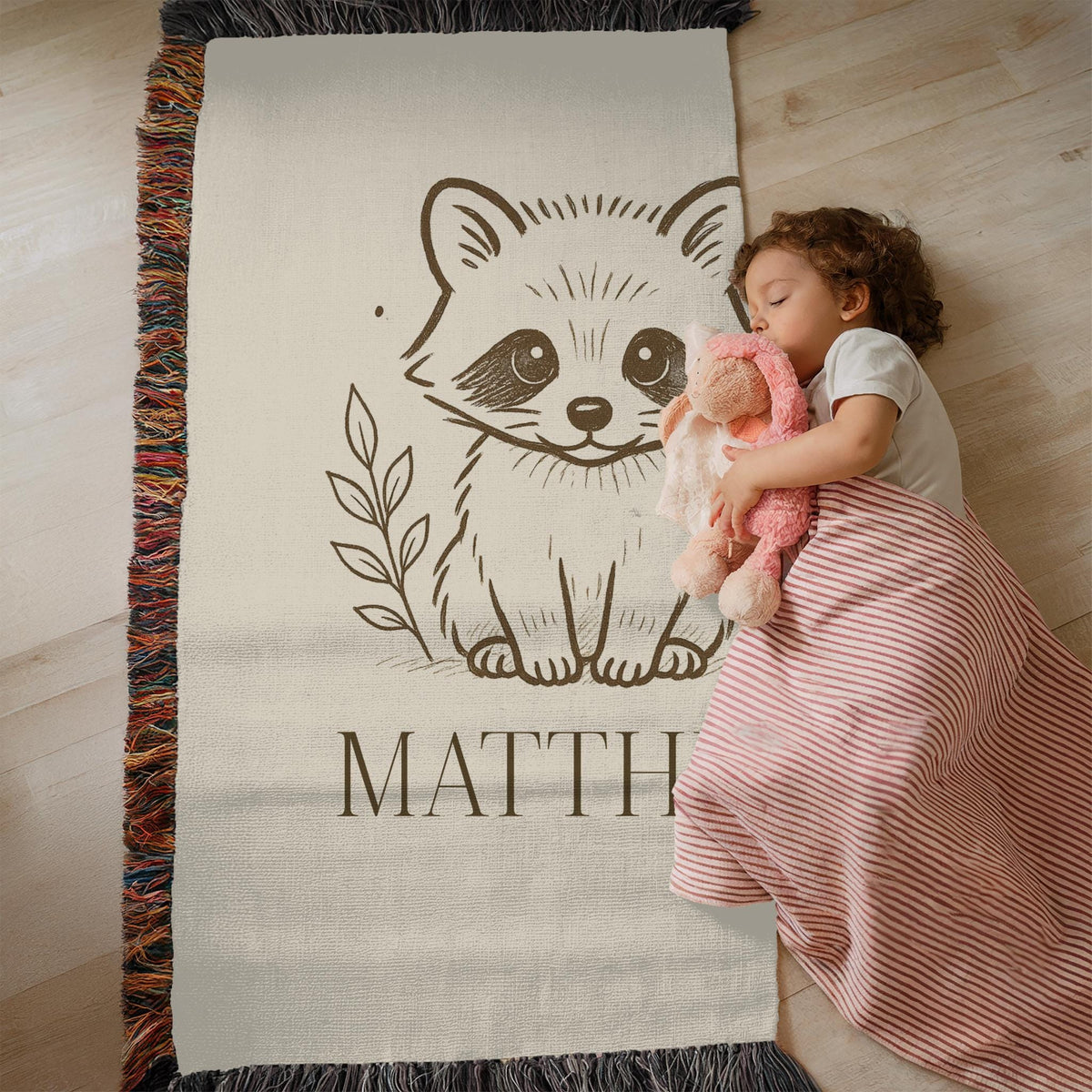 Personalized Bunny Baby Blanket: Vintage Woodland Nursery Decor