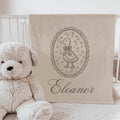 Personalized Vintage Duck Baby Blanket – Custom Name Sketch Blanket for Nursery