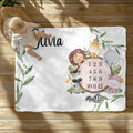 Personalized Baby Milestone Blanket: Woodland Animals, Photo Prop