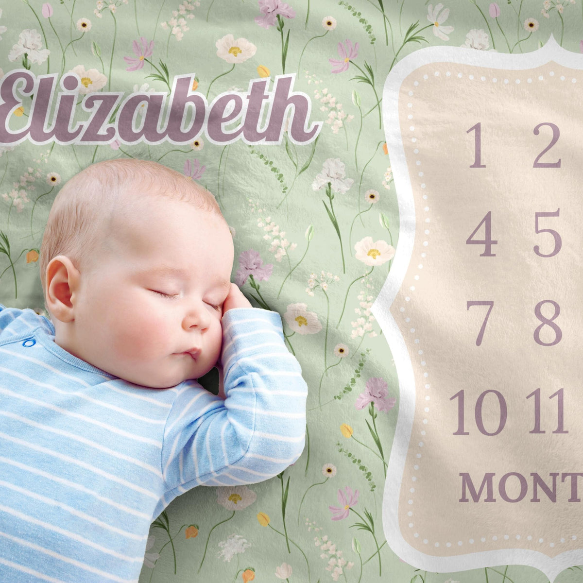 Coquette Baby Girl Milestone Blanket – Personalized Pink Bow Monthly Tracker, Soft Feminine Photo Prop