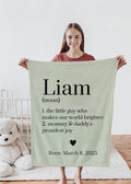 Personalized Baby Name Definition Blanket: Custom Newborn Keepsake