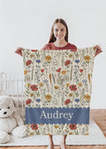 Personalized Wildflower Baby Blanket: Custom Name Boho Nursery Gift