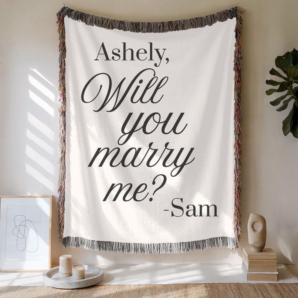 Personalized Proposal Blanket: Romantic Beach Engagement Keepsake
