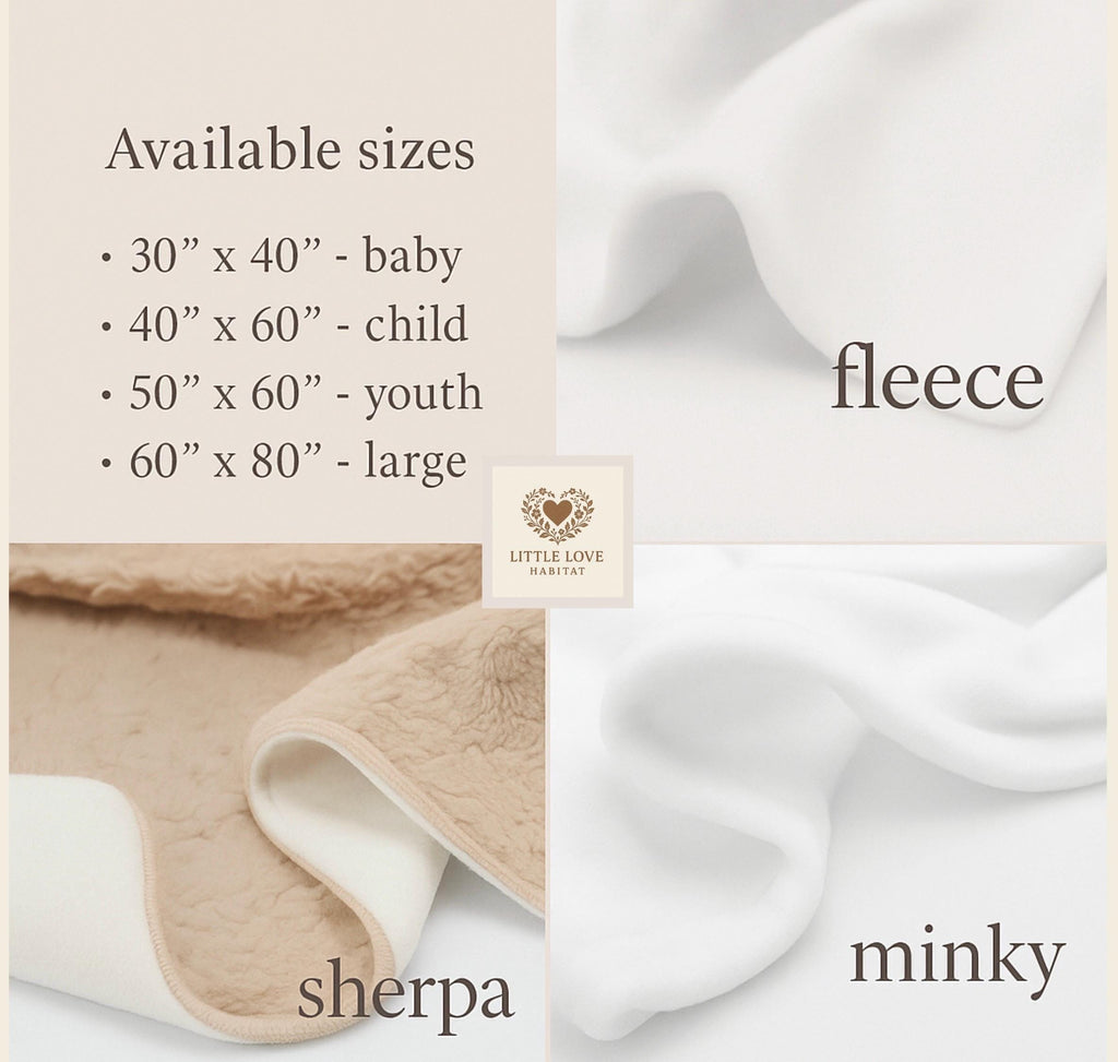 Personalized Woodland Baby Blanket, Custom Name Baby Boy Blanket, Forest Animal Nursery, Deer Fox Bunny Newborn Gift