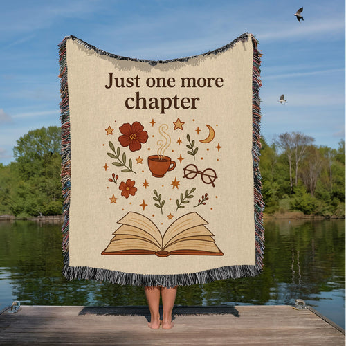 Book Lover Woven Blanket: Cozy Reading Nook Decor - 50"x60"