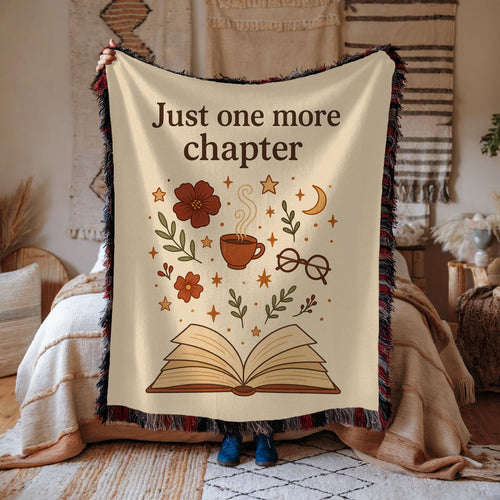 Book Lover Woven Blanket: Cozy Reading Nook Decor - 50"x60"