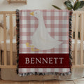 Personalized Goose Baby Blanket: Woven Cotton Nursery Throw