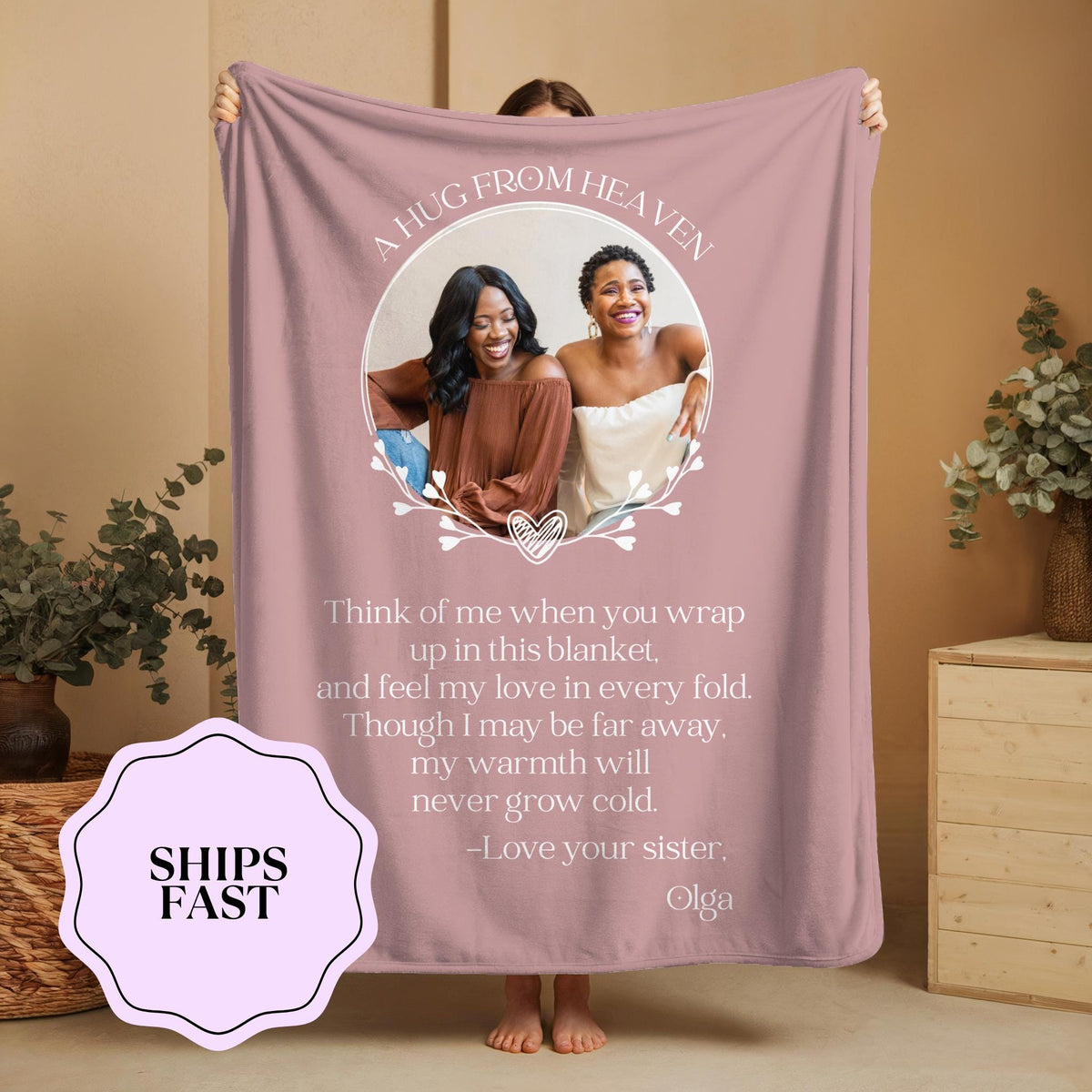 Personalized Memorial Photo Blanket: Sympathy Gift for Loss of Dad, Mom