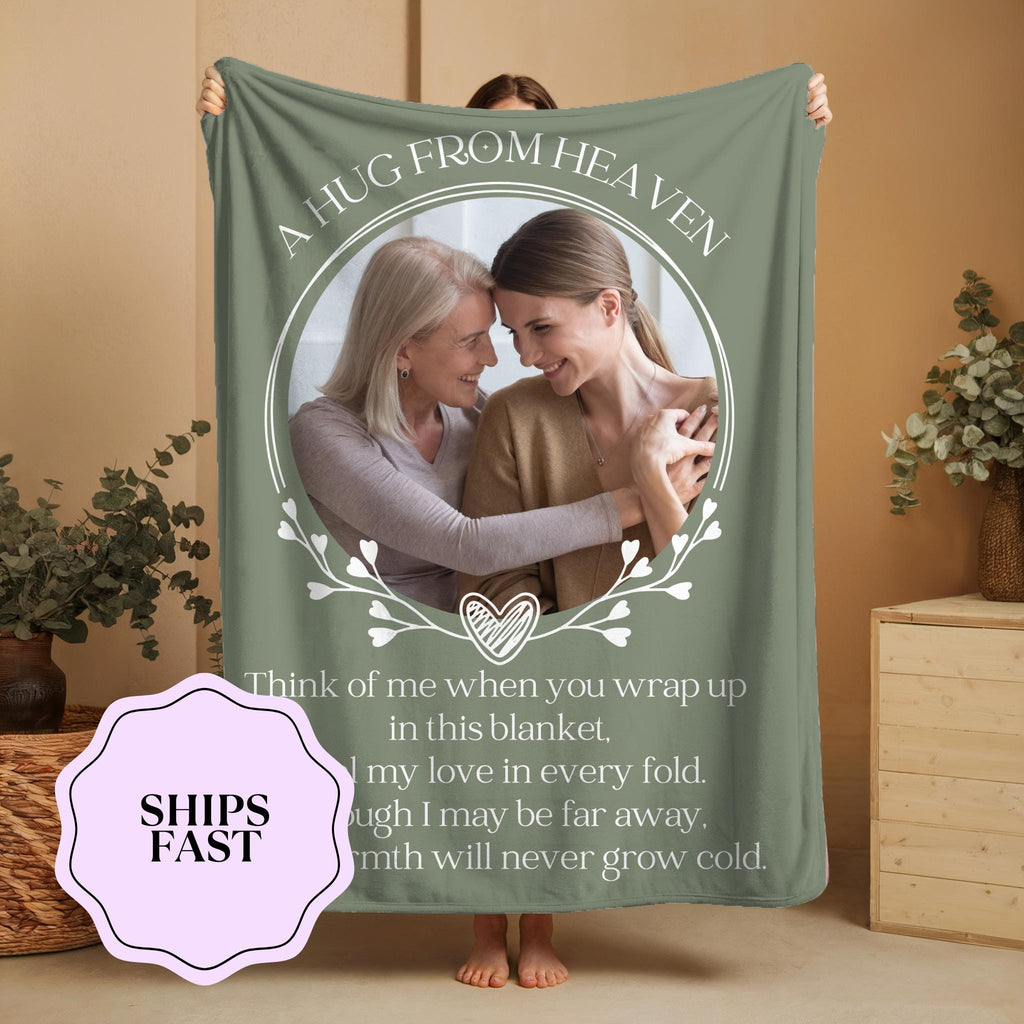 Personalized Memorial Photo Blanket: Sympathy Gift for Loss