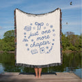 Just One More Chapter Woven Blanket: Cozy Reading Nook Throw
