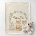 Baby Blanket Personalized Woodland Minky Nursery Decor