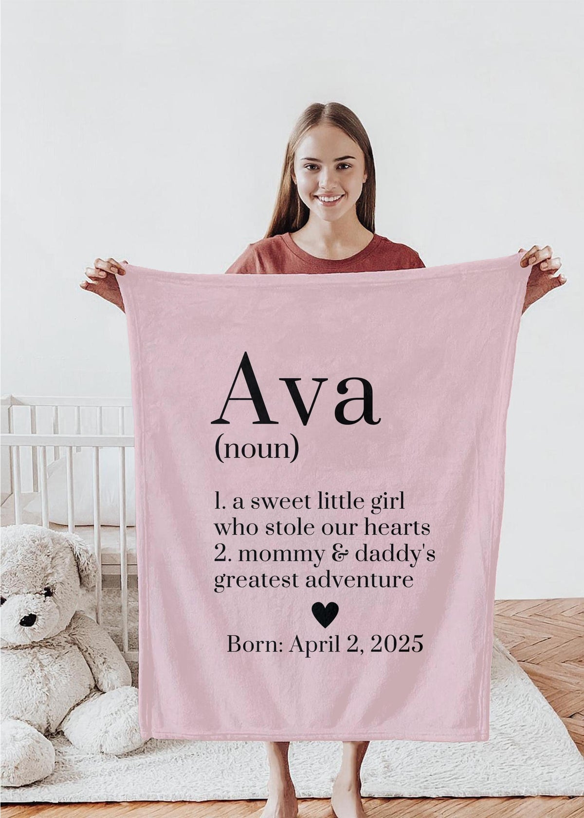 Personalized Baby Name Definition Blanket: Custom Newborn Keepsake
