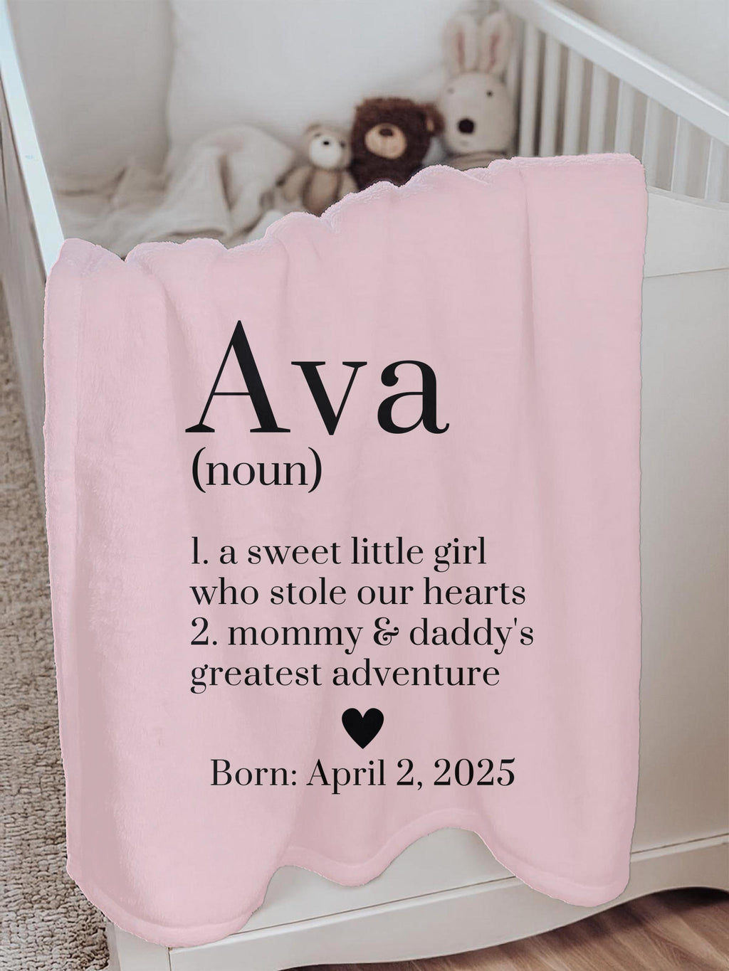 Personalized Baby Name Definition Blanket: Custom Newborn Keepsake