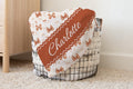 Personalized Baby Blanket: Rust Gingham Bows, Custom Name Fleece
