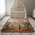 Personalized Desert Cactus Baby Blanket: Boho Western Nursery Decor