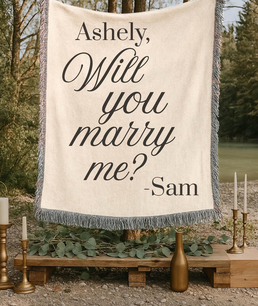Personalized Proposal Blanket: Romantic Beach Engagement Keepsake