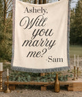 Personalized Proposal Blanket: Romantic Beach Engagement Keepsake