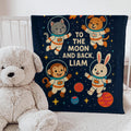 Personalized Space Adventure Baby Blanket: Astronaut Animals Nursery Decor