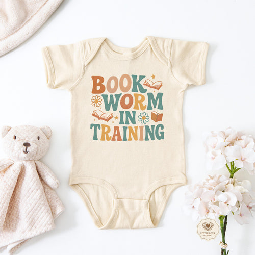 Bookworm In Training Bodysuit | Cute Baby Reading Baby Gift |