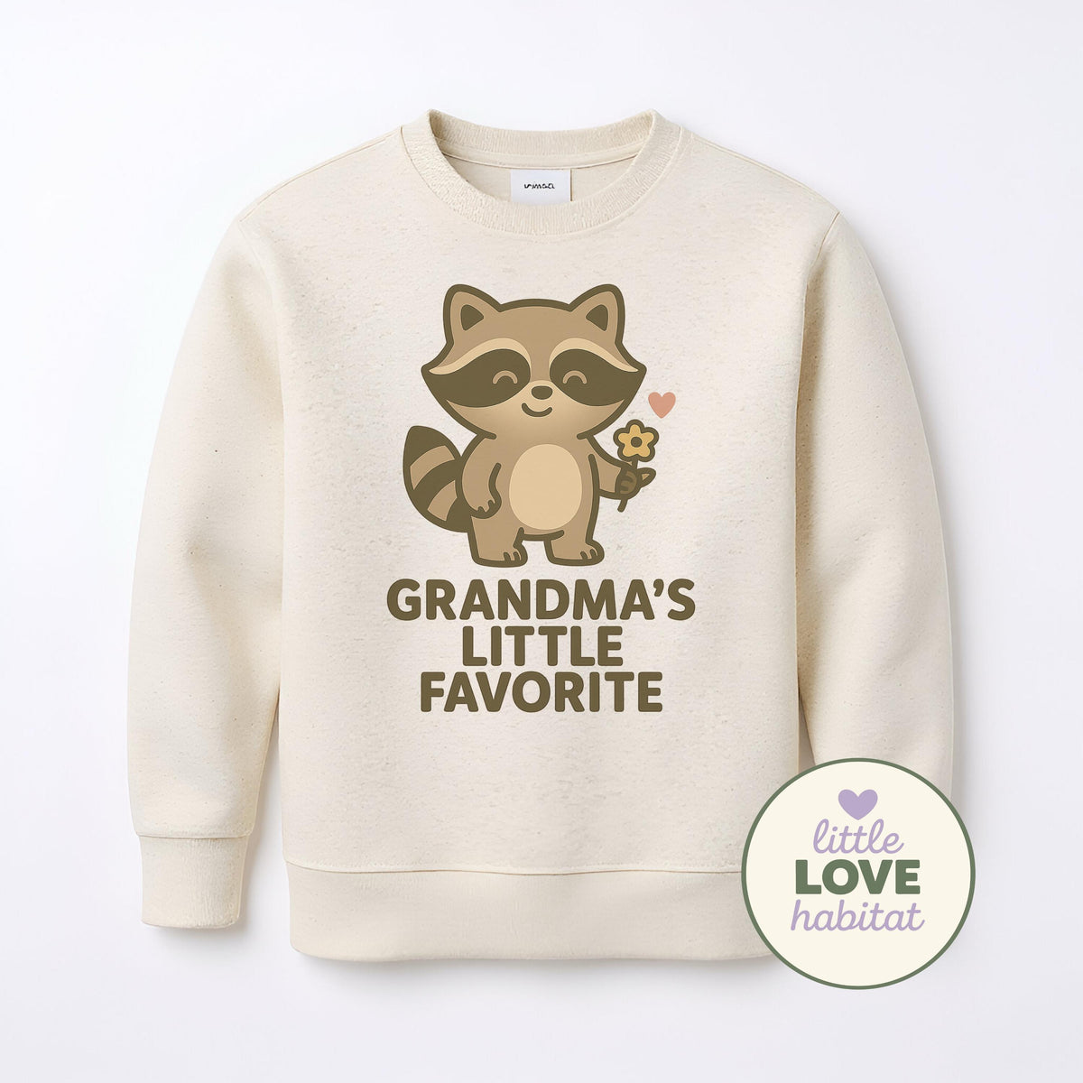Grandma’s Little Favorite Baby Onesie | Cute Raccoon Bodysuit | Funny Baby Outfit | Grandma Gift | Little Love Habitat Baby C