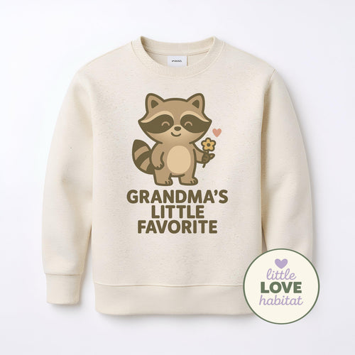 Grandma’s Little Favorite Baby Onesie | Cute Raccoon Bodysuit | Funny Baby Outfit | Grandma Gift | Little Love Habitat Baby C
