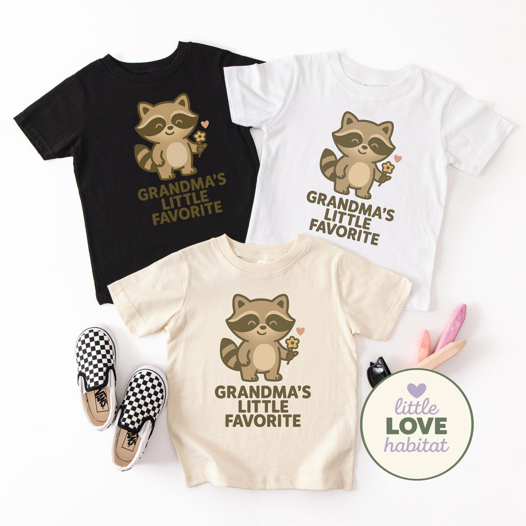 Grandma’s Little Favorite Baby Onesie | Cute Raccoon Bodysuit | Funny Baby Outfit | Grandma Gift | Little Love Habitat Baby C