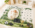 Personalized Soccer Baby Milestone Blanket, Sports Monthly Milestone Blanket, Custom Baby Name Blanket, Soccer Baby First Yea