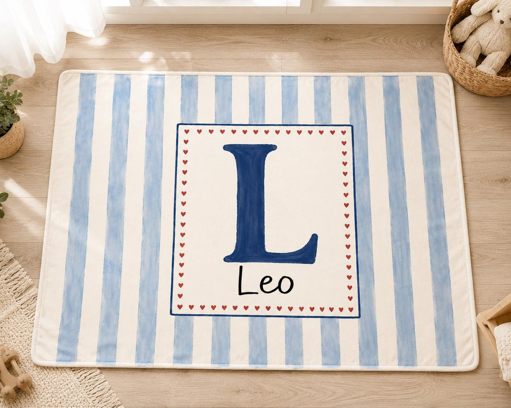 Personalized Initial Baby Blanket, Custom Letter Baby Blanket, Monogram Baby Name Blanket, Nursery Blanket, Newborn Gift, Bab