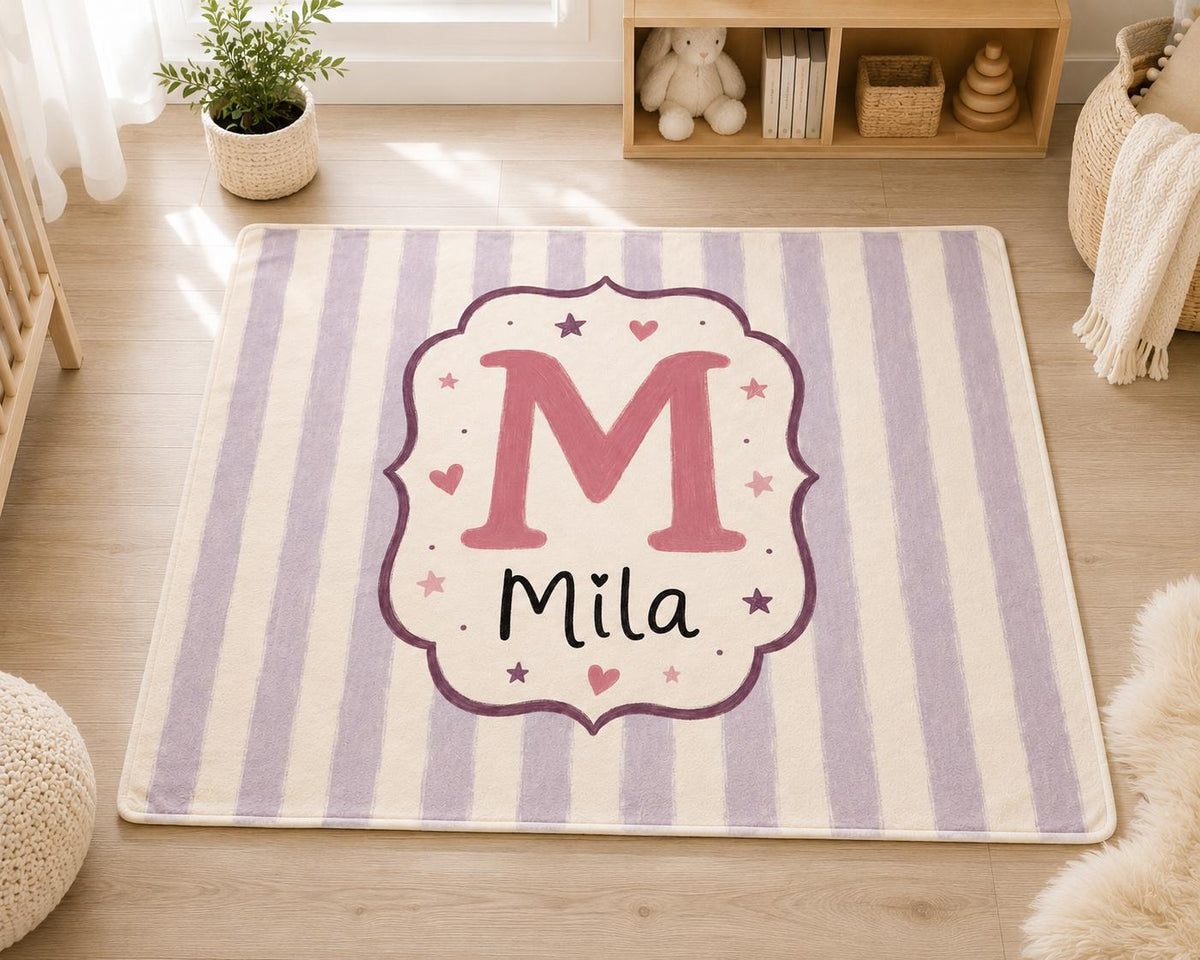 Personalized Initial Baby Blanket, Custom Letter Baby Blanket, Monogram Baby Name Blanket, Nursery Blanket, Newborn Gift, Bab