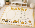 Personalized Construction Milestone Blanket, Baby Monthly Milestone Blanket, Little Builder First Year Blanket, Construction 