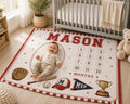 Personalized Baseball Baby Milestone Blanket, Little Slugger Monthly Milestone Blanket, Baseball Nursery Decor, First Year Ph