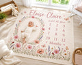 Personalized Floral Milestone Blanket, Custom Baby Girl Milestone Blanket, Wildflower Monthly Blanket, Baby Photo Blanket, Ba