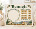 Personalized Camping Milestone Blanket, Woodland Baby Milestone Blanket, Adventure Baby Blanket, Custom Monthly Milestone Bla