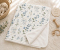 Personalized Forget Me Not Baby Blanket, Custom Name Baby Girl Blanket, Personalized Floral Blanket, Newborn Baby Gift, Nurse